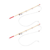 Maxbell 2 Pieces 1/12 Tiny Fishing Pole Realistic Craft Mini Ornaments Architectural