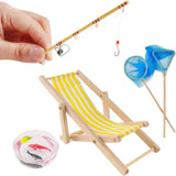 Maxbell 2 Pieces 1/12 Tiny Fishing Pole Realistic Craft Mini Ornaments Architectural