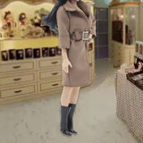Maxbell 1/6 Scale Female Figure Doll Trench Coat Outfit for 12" Female Action Figure Brown