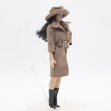 Maxbell 1/6 Scale Female Figure Doll Trench Coat Outfit for 12" Female Action Figure Brown