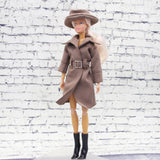Maxbell 1/6 Scale Female Figure Doll Trench Coat Outfit for 12" Female Action Figure Brown