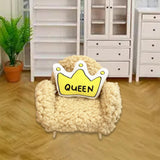 Maxbell 1:12 Dollhouse Wood Sofa Gift with Pillow for Living Room Bathroom Ornaments Yellow