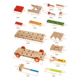 Maxbell Wooden Toddlers Tool Set Construction Toy for Boy Girl 2 3 4 5 Year Old Kids