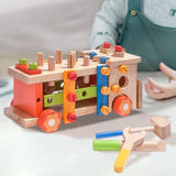 Maxbell Wooden Toddlers Tool Set Construction Toy for Boy Girl 2 3 4 5 Year Old Kids