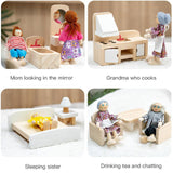 Maxbell Wooden Dollhouse Furniture Set Dollhouse Toy for Ages 3+ Boys Girls Toddlers