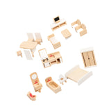 Maxbell Wooden Dollhouse Furniture Set Dollhouse Toy for Ages 3+ Boys Girls Toddlers