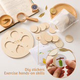 Maxbell Life Cycle Toys Set Wooden Sorting Matching Toy for Boys Girls Children Kids Round Disk with Base