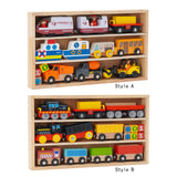 Maxbell Wooden Train Set Early Learning Train Toys for Children Preschool Boys Girls Style A