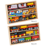 Maxbell Wooden Train Set Early Learning Train Toys for Children Preschool Boys Girls Style A