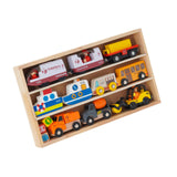 Maxbell Wooden Train Set Early Learning Train Toys for Children Preschool Boys Girls Style A