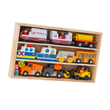 Maxbell Wooden Train Set Early Learning Train Toys for Children Preschool Boys Girls Style A