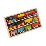 Maxbell Wooden Train Set Early Learning Train Toys for Children Preschool Boys Girls Style B