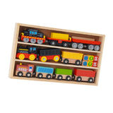 Maxbell Wooden Train Set Early Learning Train Toys for Children Preschool Boys Girls Style B