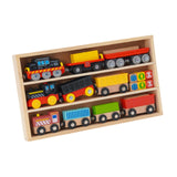 Maxbell Wooden Train Set Early Learning Train Toys for Children Preschool Boys Girls Style B