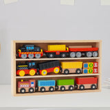 Maxbell Wooden Train Set Early Learning Train Toys for Children Preschool Boys Girls Style B