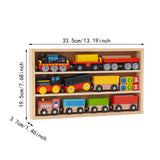 Maxbell Wooden Train Set Early Learning Train Toys for Children Preschool Boys Girls Style B