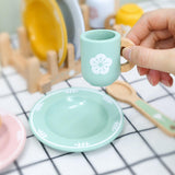 Maxbell Kitchen Pretend Play Simulation Play Dishes Tableware for Children Baby Boys