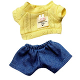 Maxbell Mini Doll Clothes Stylish Cute Doll Clothes Suit for Little Girls Dolls Kids yellow shirt set