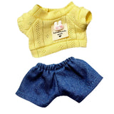 Maxbell Mini Doll Clothes Stylish Cute Doll Clothes Suit for Little Girls Dolls Kids yellow shirt set