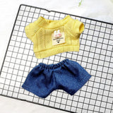 Maxbell Mini Doll Clothes Stylish Cute Doll Clothes Suit for Little Girls Dolls Kids yellow shirt set