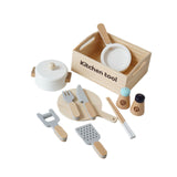 Maxbell Wooden Toy Cooking Set Role Play Montessori for Birthday Gift Children Girls