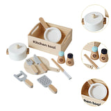 Maxbell Wooden Toy Cooking Set Role Play Montessori for Birthday Gift Children Girls