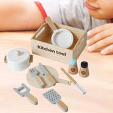 Maxbell Wooden Toy Cooking Set Role Play Montessori for Birthday Gift Children Girls