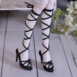 Maxbell 1/4 Scale Female Doll High Heeled Shoes Doll Shoes for Female Action Figures black