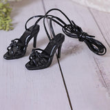Maxbell 1/4 Scale Female Doll High Heeled Shoes Doll Shoes for Female Action Figures black