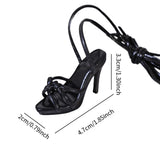 Maxbell 1/4 Scale Female Doll High Heeled Shoes Doll Shoes for Female Action Figures black