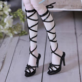 Maxbell 1/4 Scale Female Doll High Heeled Shoes Doll Shoes for Female Action Figures black