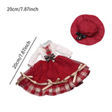 Maxbell 1:6 BJD Doll Dress Clothing with Accessories for Kids Cosplay for 11.81 inch Red