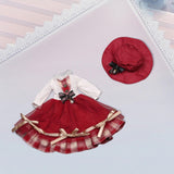 Maxbell 1:6 BJD Doll Dress Clothing with Accessories for Kids Cosplay for 11.81 inch Red