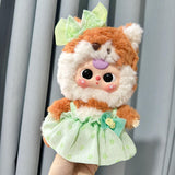 Maxbell Plush Doll Suspender Skirt Pretend Play Educational Dress up for 7.87'' Doll green