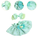 Maxbell Plush Doll Suspender Skirt Pretend Play Educational Dress up for 7.87'' Doll green