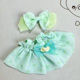 Maxbell Plush Doll Suspender Skirt Pretend Play Educational Dress up for 7.87'' Doll green