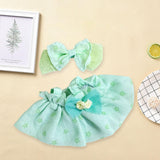 Maxbell Plush Doll Suspender Skirt Pretend Play Educational Dress up for 7.87'' Doll green