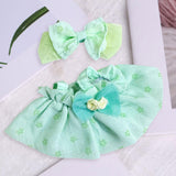 Maxbell Plush Doll Suspender Skirt Pretend Play Educational Dress up for 7.87'' Doll green