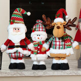 Maxbell Christmas Decoration Plush Figurine Telescopic Legs for Party Desktop Window Santa Claus