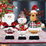 Maxbell Christmas Decoration Plush Figurine Telescopic Legs for Party Desktop Window Santa Claus