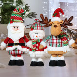 Maxbell Christmas Decoration Plush Figurine Telescopic Legs for Party Desktop Window Santa Claus