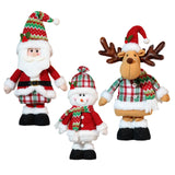 Maxbell Christmas Decoration Plush Figurine Telescopic Legs for Party Desktop Window Santa Claus