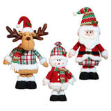 Maxbell Christmas Decoration Plush Figurine Telescopic Legs for Party Desktop Window Santa Claus