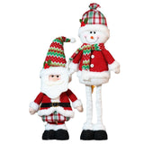 Maxbell Christmas Decoration Plush Figurine Telescopic Legs for Party Desktop Window Santa Claus