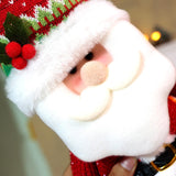 Maxbell Christmas Decoration Plush Figurine Telescopic Legs for Party Desktop Window Santa Claus