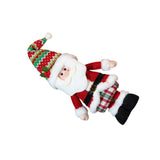 Maxbell Christmas Decoration Plush Figurine Telescopic Legs for Party Desktop Window Santa Claus
