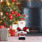 Maxbell Christmas Decoration Plush Figurine Telescopic Legs for Party Desktop Window Santa Claus