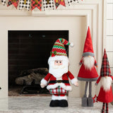 Maxbell Christmas Decoration Plush Figurine Telescopic Legs for Party Desktop Window Santa Claus
