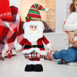 Maxbell Christmas Decoration Plush Figurine Telescopic Legs for Party Desktop Window Santa Claus