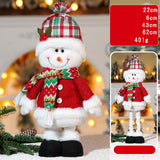 Maxbell Christmas Decoration Plush Figurine Telescopic Legs for Party Desktop Window Snowman